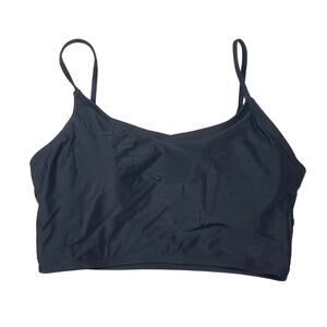 Black Bikini Top Women's Size Large Adjustable Straps Nylon Spandex Blend